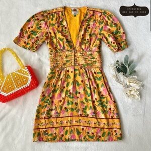 FARM Rio Cashew Gold Yellow Mini Dress XS